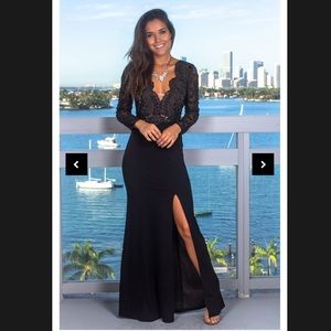 Black formal floor-length dress